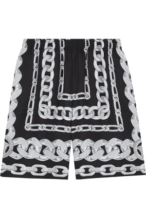 VERSACE Shorts, Herre, Sort, L, Uld, Sort og Sølv Silke Shorts