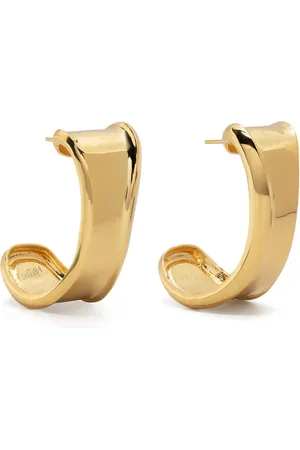 Recto Tilbehør, Dame, Gul, ONE SIZE, Uld, Guld Twist Chunky Hoop Øreringe