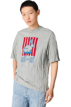 Bottega Veneta Top, Herre, Grå, M, Bomuld, Grå T-shirts og Polos Knust Effekt