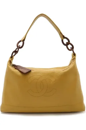 CHANEL Pre-owned, Dame, Gul, ONE SIZE, Uld, Pre-owned Laeder chanel-tasker