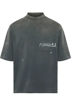 Maison Margiela Top, Herre, Grå, M, Grå Numre Motiv Logo T-shirt