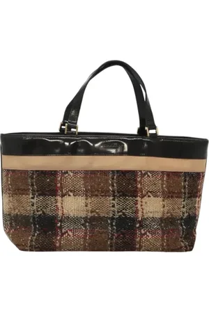 Burberry Pre-owned, Dame, Brun, ONE SIZE, Uld, Pre-owned Uld hndtasker
