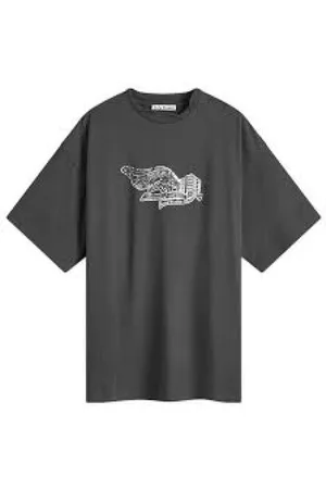 Acne Studios Top, Herre, Sort, XL, Bomuld, Afslappet Bomuld T-shirt i Forskellige Farver