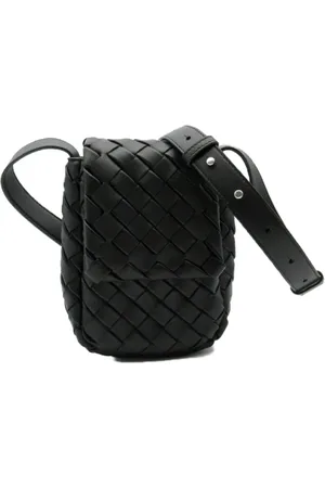 Bottega Veneta Pre-owned, Dame, Sort, ONE SIZE, Uld, Pre-owned Laeder crossbody-tasker