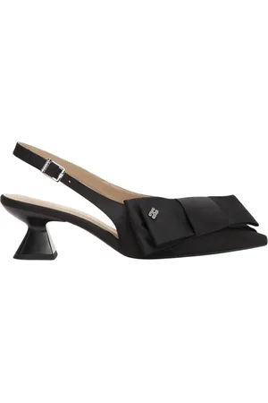 Ganni Sko, Dame, Sort, 37 EU, Læder, Big Bow Kitten Heel Pumps