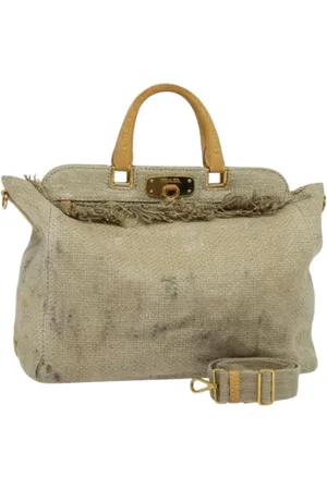Prada Pre-owned, Dame, , ONE SIZE, Uld, Pre-owned canvas håndtasker