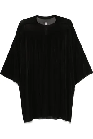 Rick Owens Top, Herre, Sort, ONE SIZE, Sort Crew Neck T-shirt Italien
