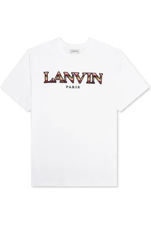 Lanvin Top, Herre, Hvid, M, Bomuld, Broderet Logo T-shirt