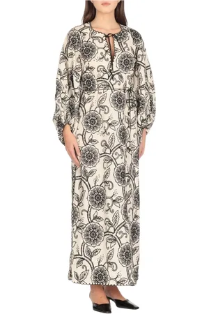 ZIMMERMANN Kjole, Dame, , S, Ivory Silke Blonde Midi Kjole