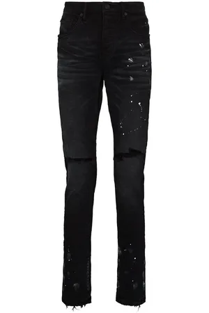 Purple Brand Jeans, Herre, Sort, W32, Bomuld, Sort Skinny Paint Splatter Jeans