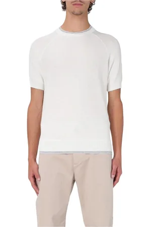 ELEVENTY Strik, Herre, Hvid, XL, Tidløs Hvid Crewneck Sweatshirt