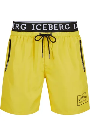 Iceberg Badetøj, Herre, Gul, M, Solgule badebukser med logo linning og kontrastfarvet snøre