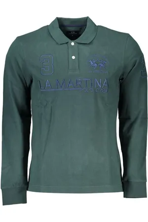La Martina Top, Herre, Grøn, L, Bomuld, Klassisk grn poloshirt med broderi