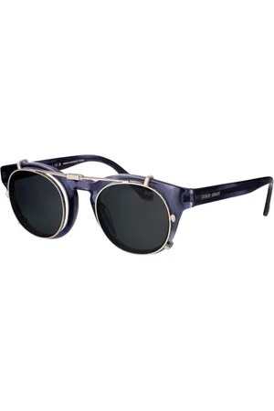 Giorgio Armani Tilbehør, Herre, Blå, 46 MM, Klassiske Aviator Solbriller med UV-beskyttelse