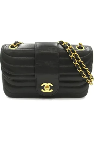CHANEL Pre-owned, Dame, Sort, ONE SIZE, Uld, Pre-owned Laeder chanel-tasker