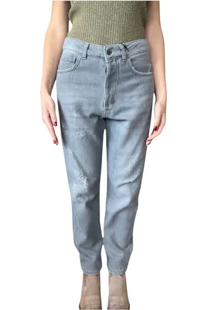 SOUVENIR Jeans, Dame, Blå, S, Denim, Blød Denim Jeans Lys Grå Vask