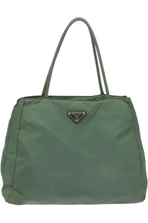 Prada Pre-owned, Dame, Grøn, ONE SIZE, Nylon, Pre-owned nylon hndtasker