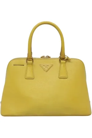 Prada Pre-owned, Dame, Gul, ONE SIZE, Uld, Pre-owned Laeder hndtasker