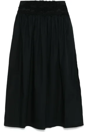 ERMANNO SCERVINO Nederdel, Dame, Sort, XS, Uld, Sort Nederdel med Sideslidser