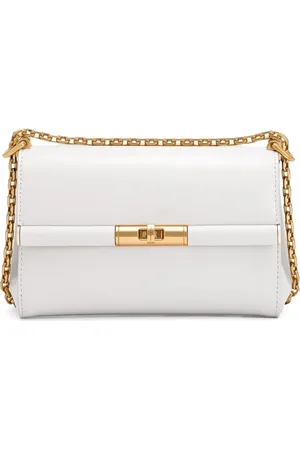 Dolce & Gabbana Taske, Dame, Hvid, ONE SIZE, Læder, Hvid Læder Kæde Strop Taske