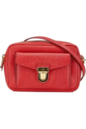 Prada Pre-owned, Dame, Rød, ONE SIZE, Uld, Pre-owned Laeder crossbody-tasker