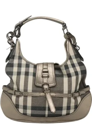 Burberry Pre-owned, Dame, Grå, ONE SIZE, Uld, Pre-owned canvas håndtasker