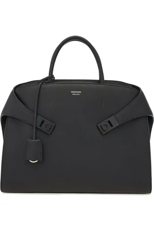 Salvatore Ferragamo Taske, Herre, Sort, ONE SIZE, Læder, Sort læder bærbare taske