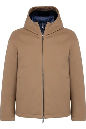 add Jakke, Herre, Brun, 2XL, Uld, 2-I-1 Hooded Jakke MED Polstret Inderjakke