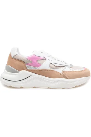 D.A.T.E. Sko, Dame, , 36 EU, Læder, Ivory/Pink Sport Sneakers i læder og stof