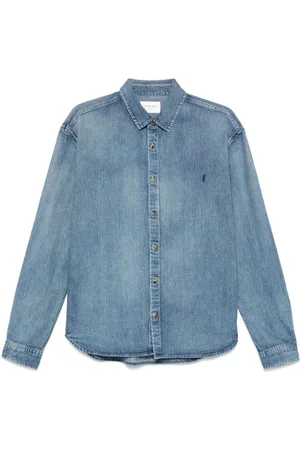 Saint Laurent Skjorte, Herre, Blå, L, Denim, Klarblå Skjorter til Mænd