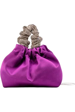 Twentyfour Taske, Dame, Lilla, ONE SIZE, Satin, Krystal Mesh Håndtag Satin Taske