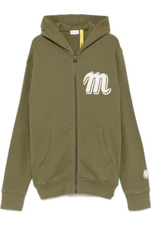 Moncler Sweathshirts & Hoodies, Herre, Grøn, S, Uld, Olivengrøn Zip-sweater Mercedes Benz