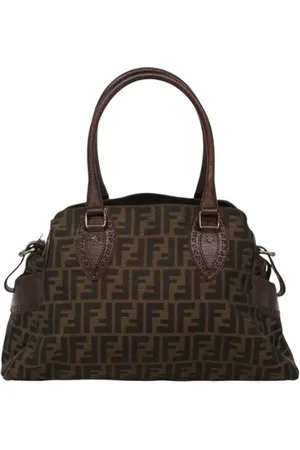 Fendi Pre-owned, Dame, Brun, ONE SIZE, Tyl, Pre-owned canvas håndtasker