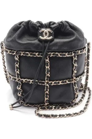 CHANEL Pre-owned, Dame, Sort, ONE SIZE, Uld, Pre-owned Laeder crossbody-tasker