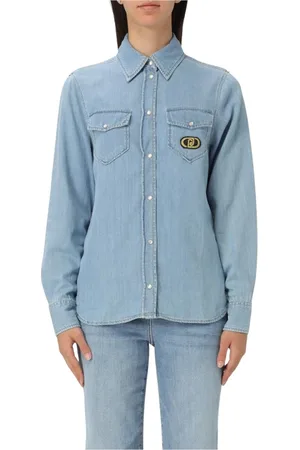 Liu Jo Bluser & Skjorter, Dame, Blå, S, Denim, Blå Denim WesternStyle Skjorte