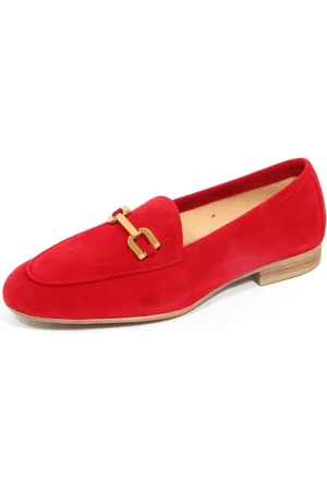 Unisa Sko, Dame, Rød, 36 EU, Suede, Suede Loafer Sko med Hjerte Detalje