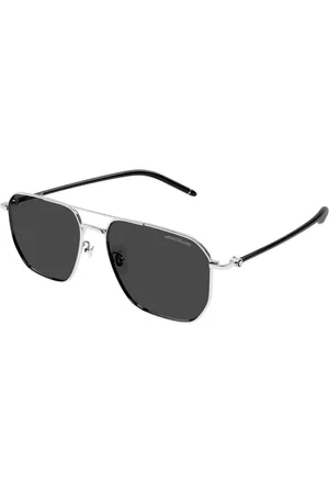 Montblanc Tilbehør, unisex, Grå, 60 MM, Sølv Grå Solbriller Mb0367Sa 002