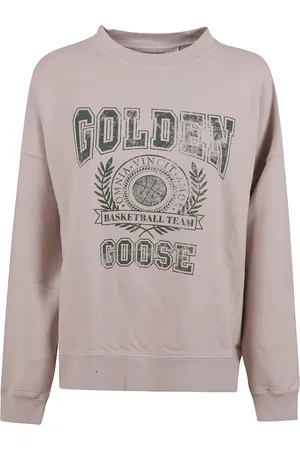 Golden Goose Sweathshirts & Hoodies, Herre, Lyserød, L, Bomuld, Vintage College Print Crew Neck Sweater