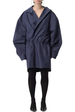 Balenciaga Kjole, Dame, Blå, XS, Bomuld, Blå Poplin Skjortekjole