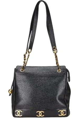 CHANEL Pre-owned, Dame, Sort, ONE SIZE, Tyl, Pre-owned Laeder totes