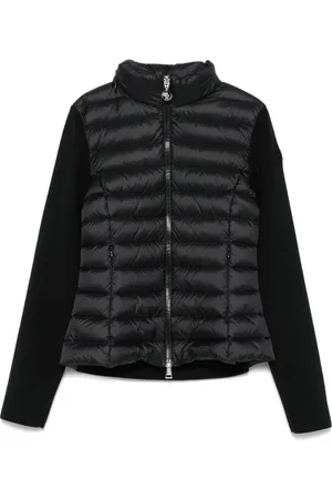 Moncler Jakke, Dame, Sort, XS, Uld, Sort Zip-sweater med skjult hætte