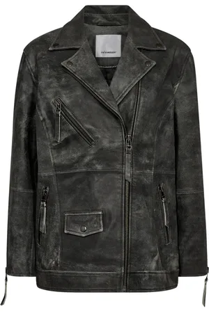 Co`Couture Jakke, Dame, Grå, XS, Læder, Læder Biker Jakke