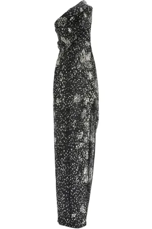 Rick Owens Kjole, Dame, Sort, M, Sort Asymmetrisk Midi Kjole