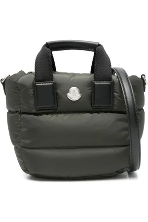 Moncler Taske, Dame, Grøn, ONE SIZE, Uld, Grønne tasker med top lynlås lukning