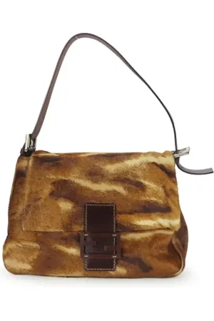 Fendi Pre-owned, Dame, Brun, ONE SIZE, Uld, Pre-owned Laeder skuldertasker