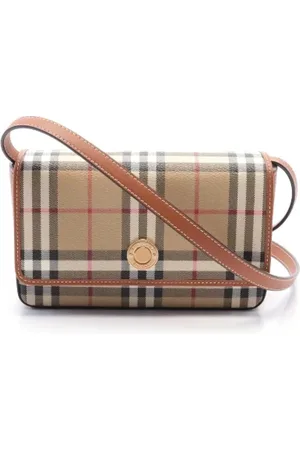 Burberry Pre-owned, Dame, , ONE SIZE, Uld, Pre-owned Canvas skuldertasker