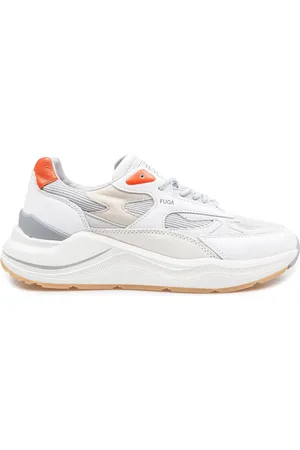 D.A.T.E. Sko, Herre, Hvid, 43 EU, Uld, Hvide og koralsportssneakers