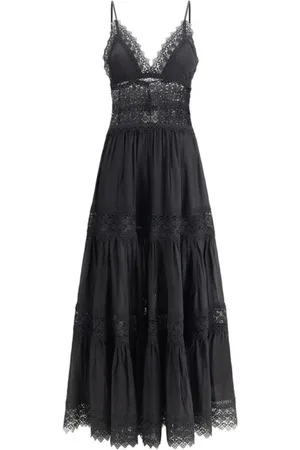 CHARO RUIZ IBIZA Kjole, Dame, Sort, M, Bomuld, Elegant Blonde Midi Kjole