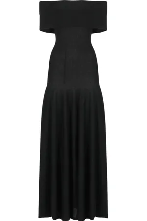 Khaite Kjole, Dame, Sort, S, Nylon, Elegant Sort Midi Kjole