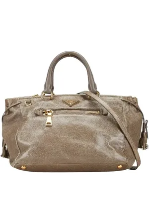 Prada Pre-owned, Dame, Grå, ONE SIZE, Uld, Pre-owned Laeder hndtasker